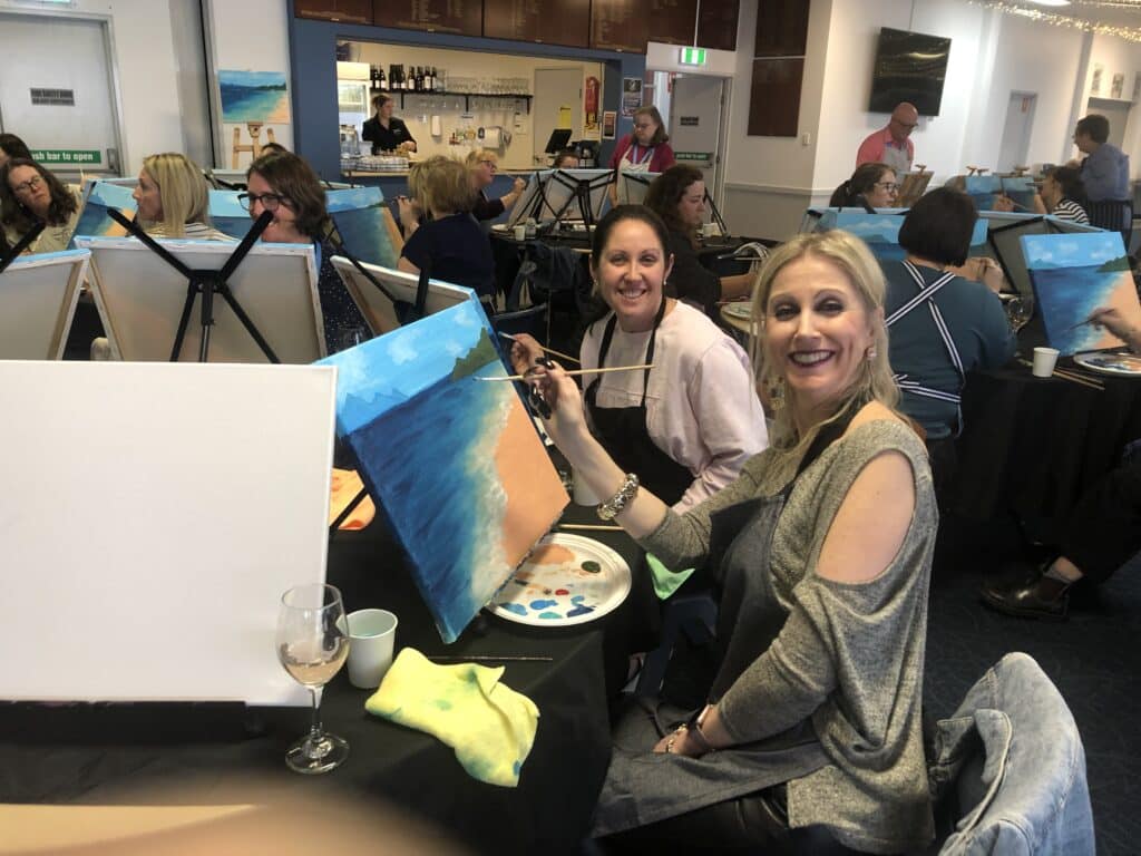 Team Building Paint and Sip Sydney Pinnacle Team Events