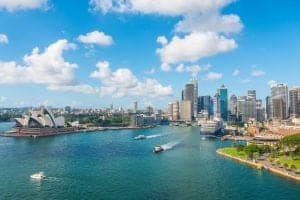 Sydney Harbour city visa with bridge and boats