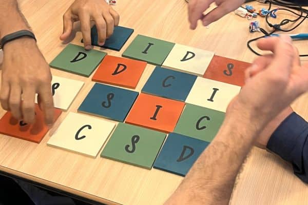 Team working together in DISC workshop